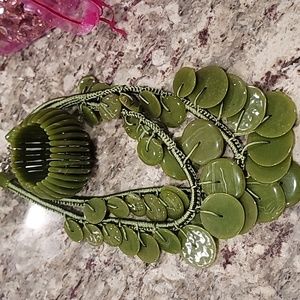 Sassy Jones Zanzibar Green Necklace and Bracelet